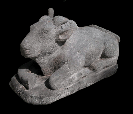 Indonesian Basalt Sculpture of Nandi, 18th Century CE - 19th Century CE