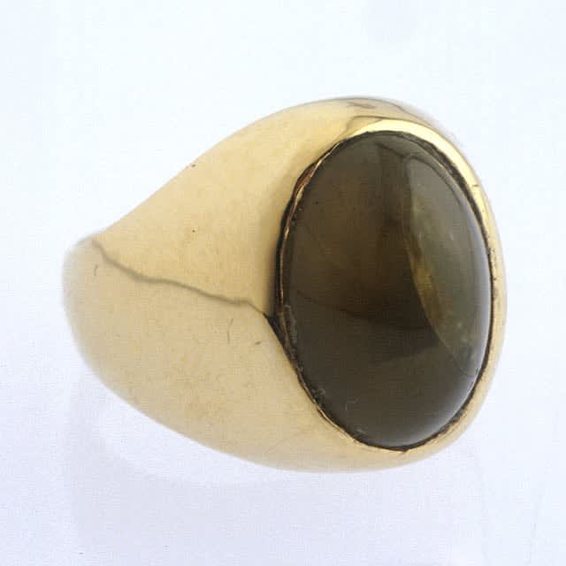 Green Tourmaline Cat's Eye Ring