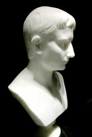Classical Revival Marble Bust of a Young Octavian, 19th Century CE