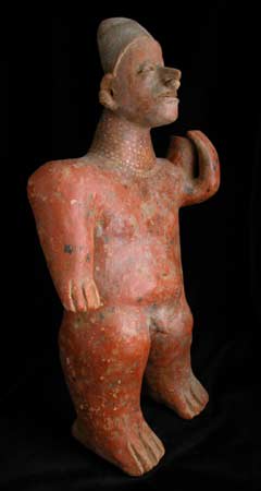 El Arenal Brown Style Jalisco Terracotta Sculpture of a Standing Man, 300 BCE - 300 CE