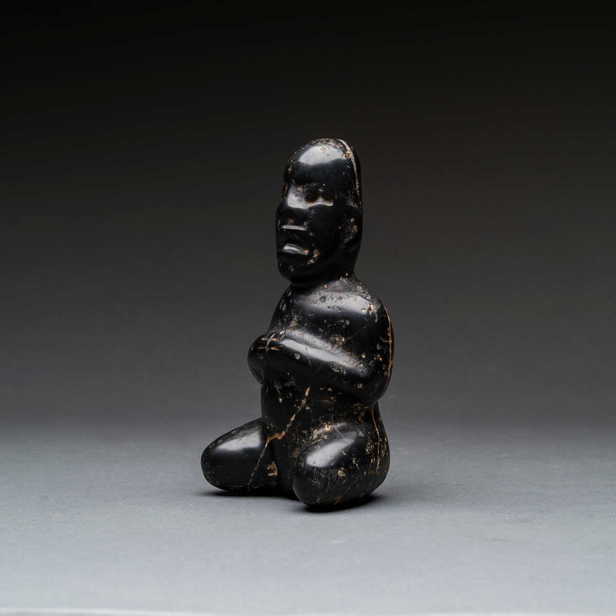 Olmec Stone Sculpture of a Seated Figure, 900 BCE - 300 BCE