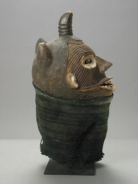 Igbo Wooden Mask with Cloth Covering, 20th Century CE