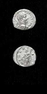 Silver Denarius of Emperor Elagabalus, 220 CE - 222 CE