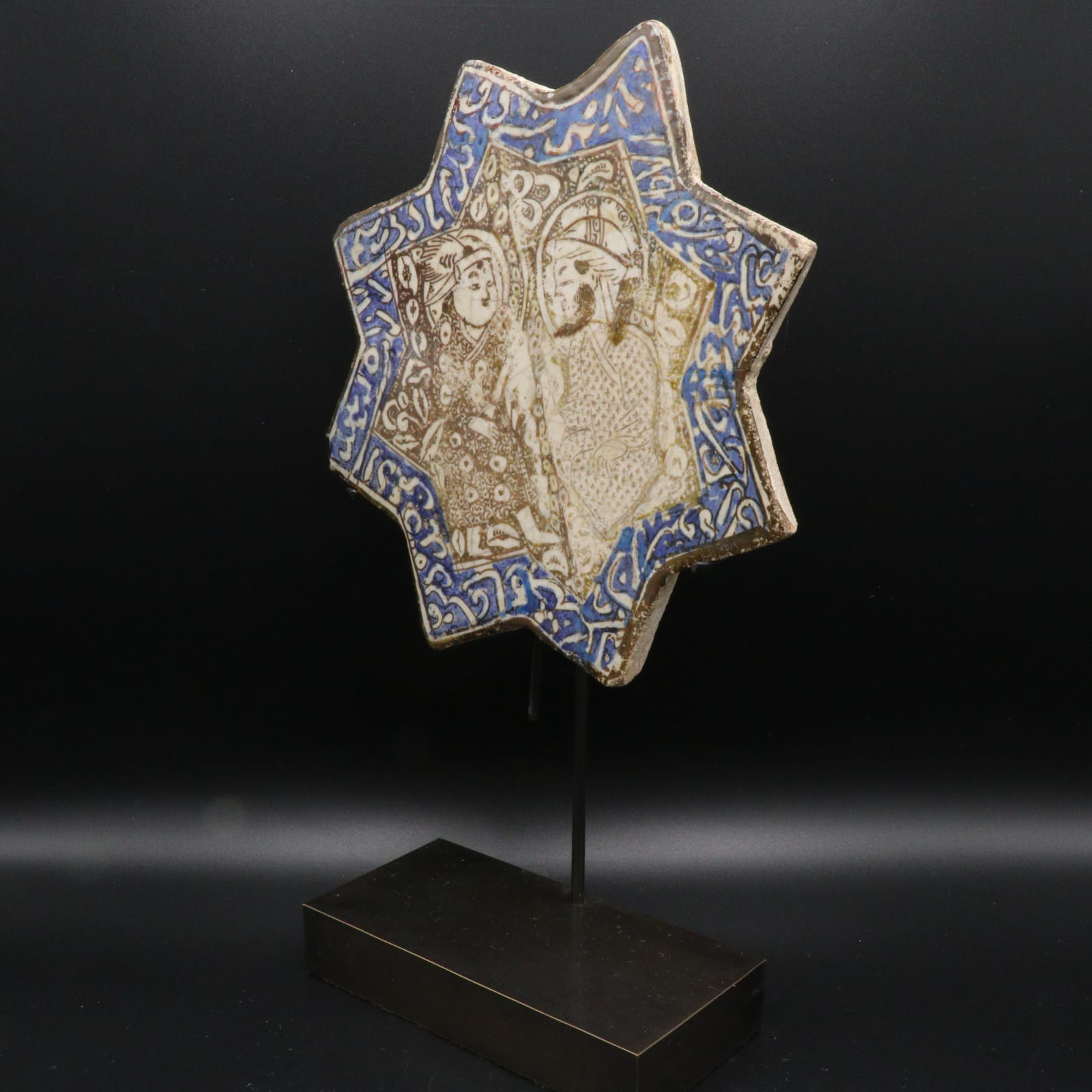 Ilkhanid Lustreware Tile, depicting a Couple in Conversation, Thirteenth to Fourteenth Century AD