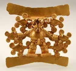 Gold Pendant of a Shaman Surrounded by Serpent Heads, 500 CE - 1550 CE