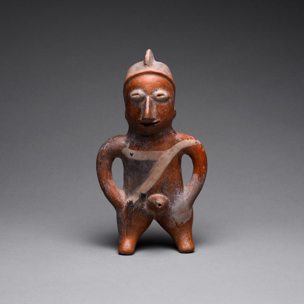 Pihuamo Style Colima Terracotta Sculpture of a Standing Man, 300 BCE - 300 CE