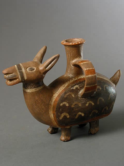 Moche Male Llama Effigy Vessel, 200 CE - 400 CE