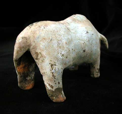 Eastern Han Frosted Green-Glazed Terracotta Sculpture of a Pig, 23 CE - 220 CE