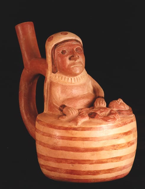 Moche Stirrup Vessel Depicting a Healer, 200 CE - 600 CE