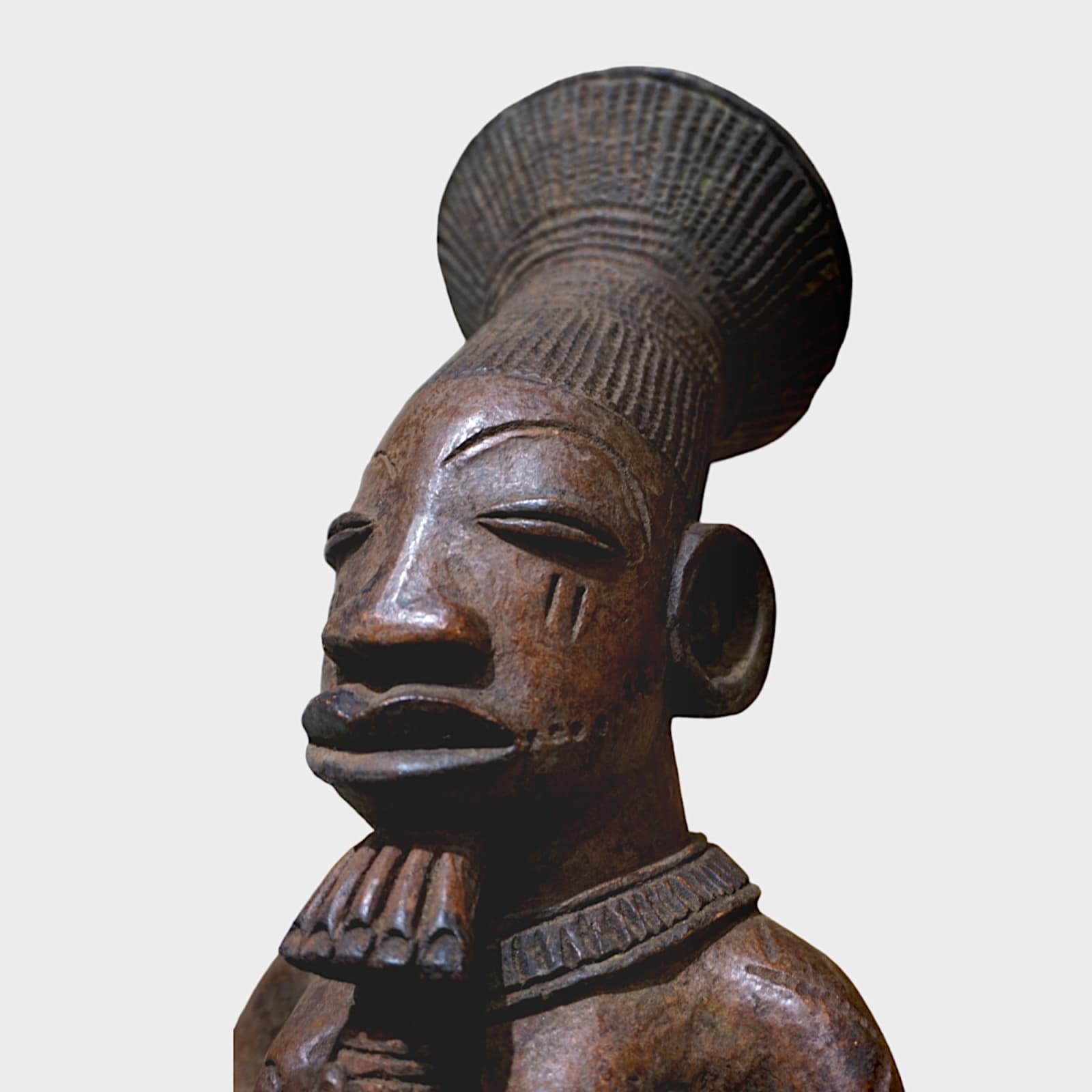 Mangbetu Effigy Vessel, depicting a Seated Man, Nineteenth to Twentieth Century AD