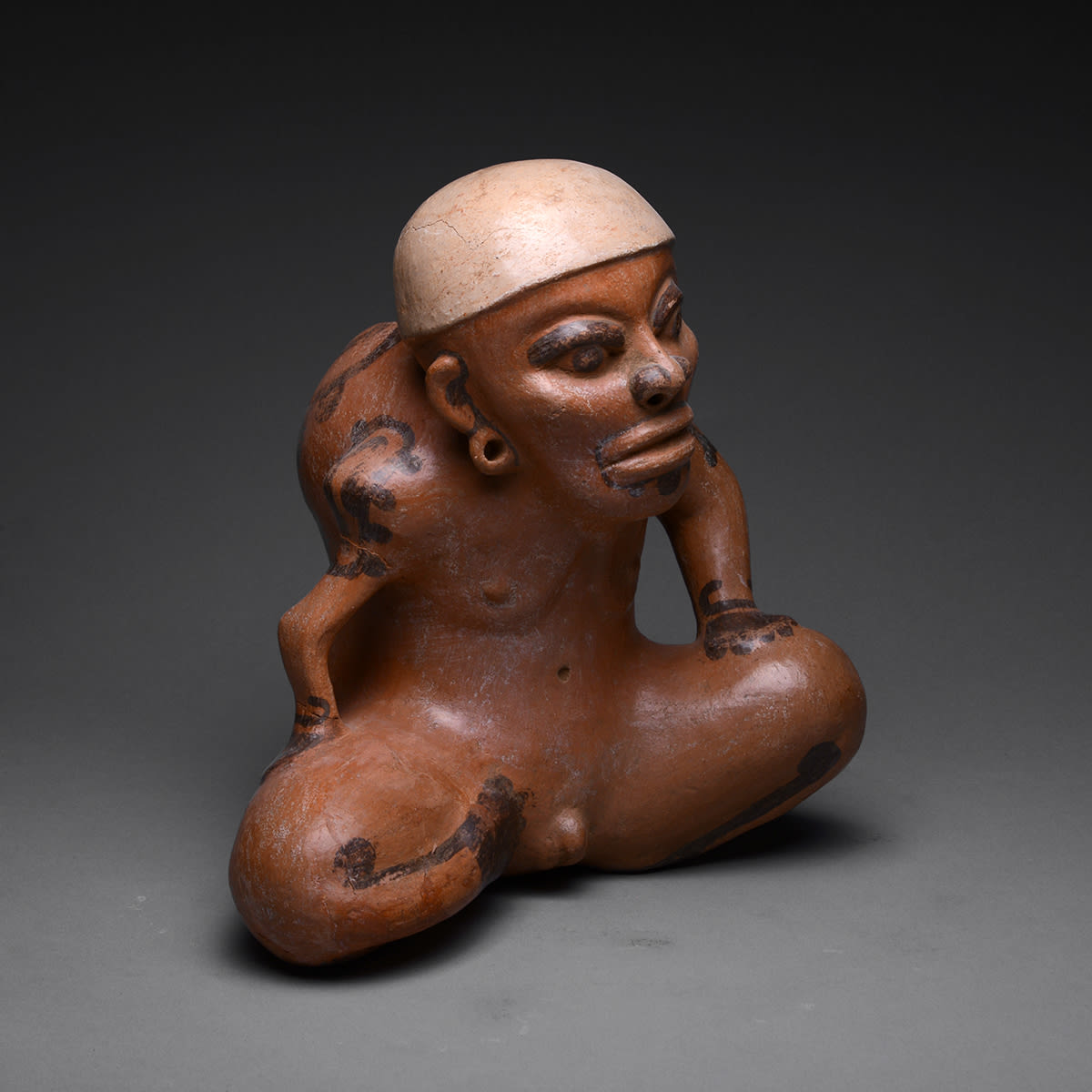 Terracotta Seated Male Figure, 300 BCE - 500 CE