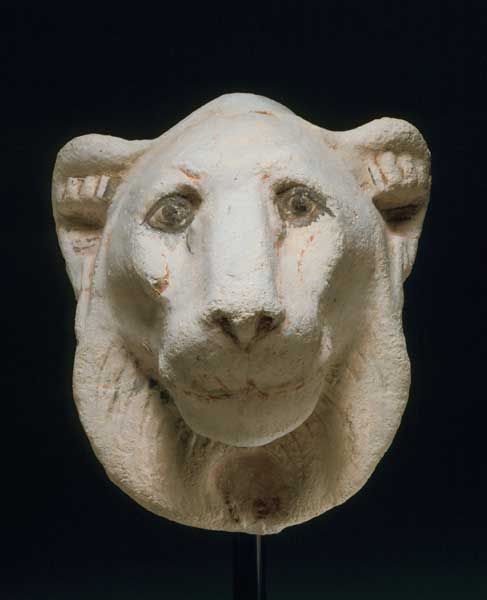 Egyptian Stucco Model of the Head of a Lioness, 664 BCE - 525 BCE