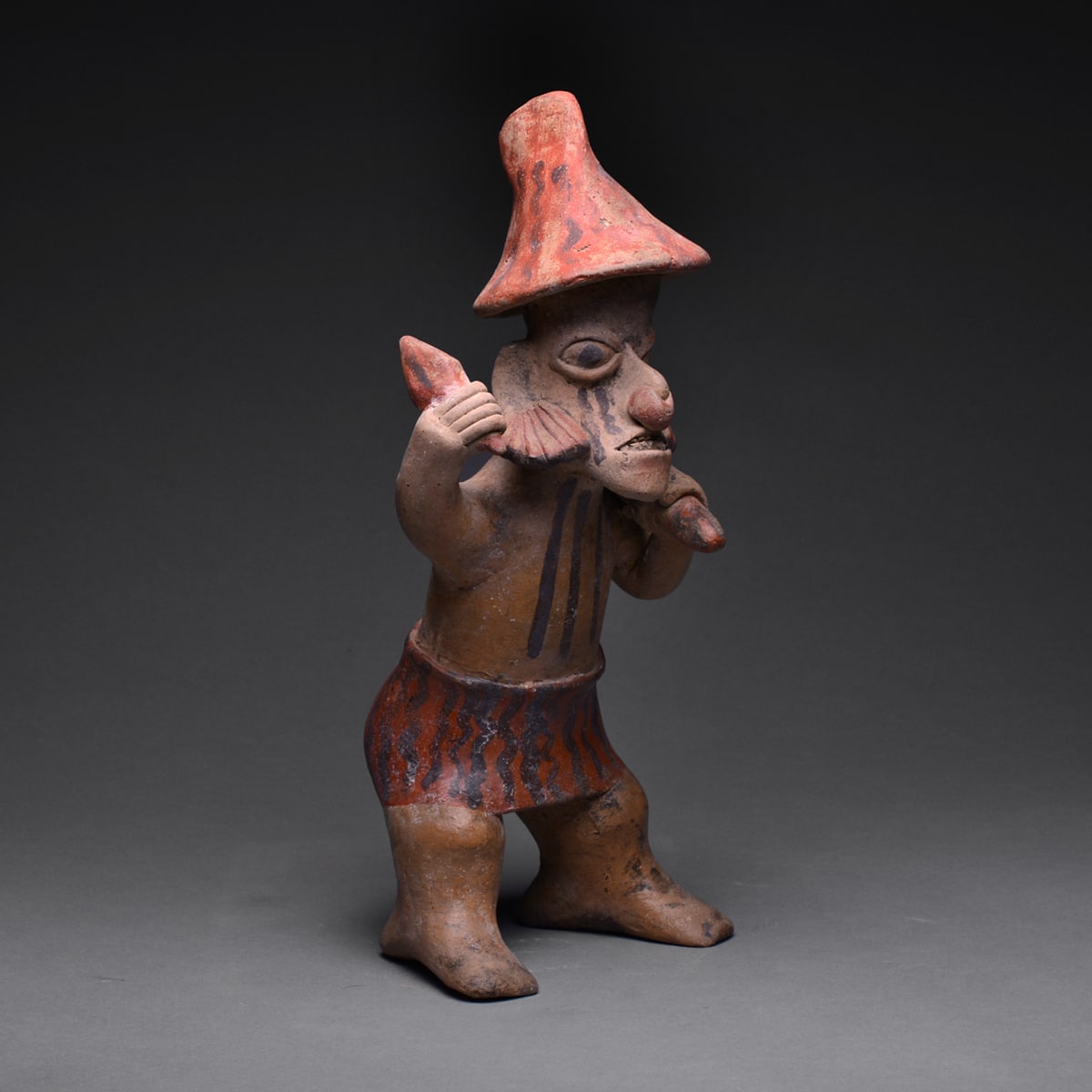 Nayarit Terracotta Sculpture of a Standing Warrior, 300 BCE - 300 CE