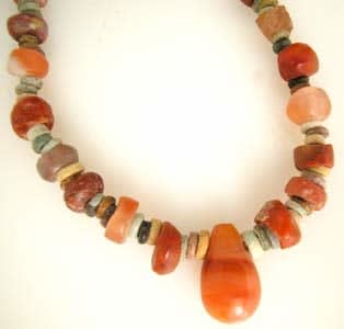 Necklace Of Antique Carnelian And Faience Beads, 2700 BCE - 700 BCE