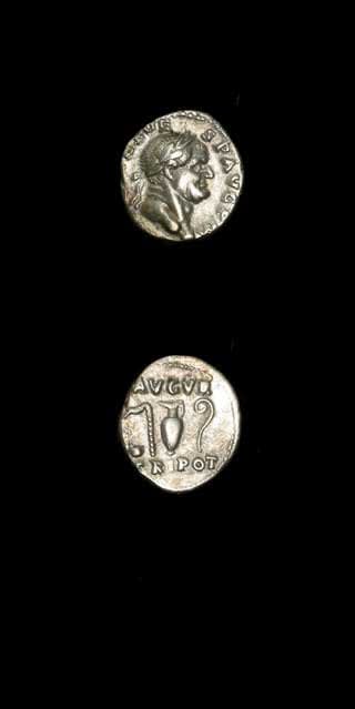 Silver Denarius of Emperor Vespasian, 69 CE - 79 CE