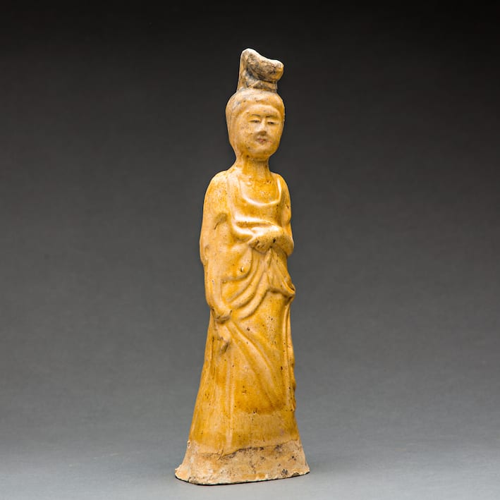 Sui Glazed Sculpture of a Lady in Waiting, 581 CE - 618 CE