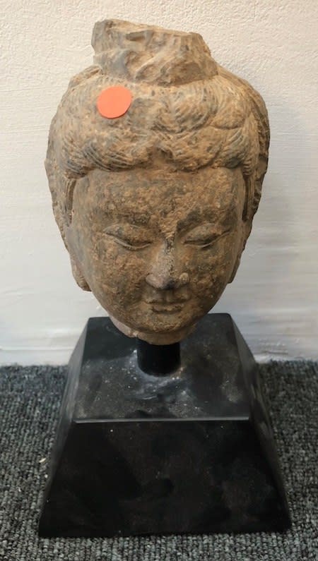 Tang Stone Head of a Bodhisattva, 618 CE - 907 CE