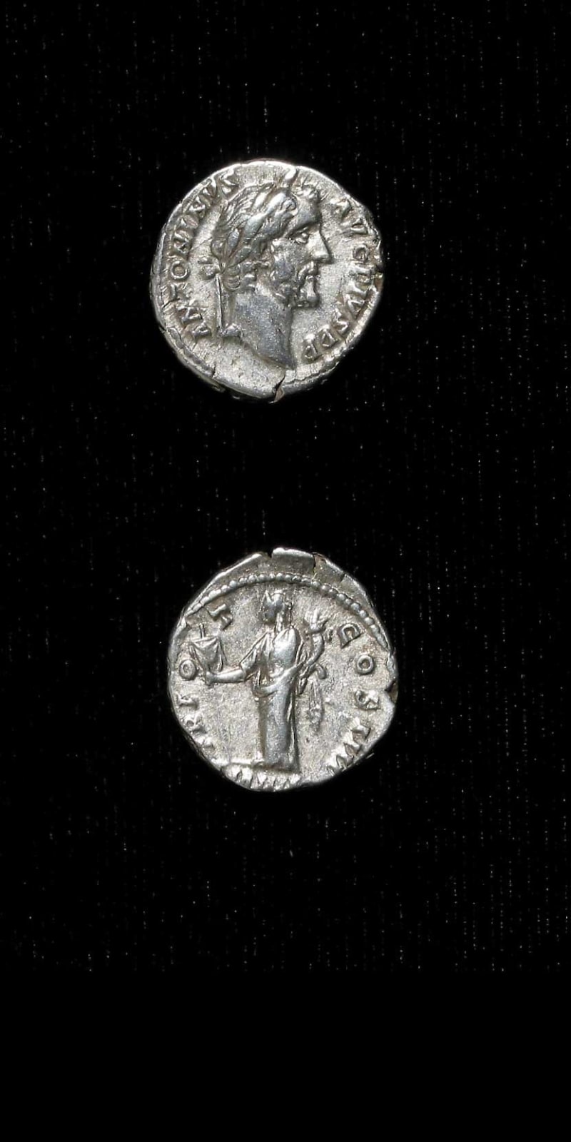 Silver Denarius of Emperor Antoninus Pius, 138 CE - 161 CE