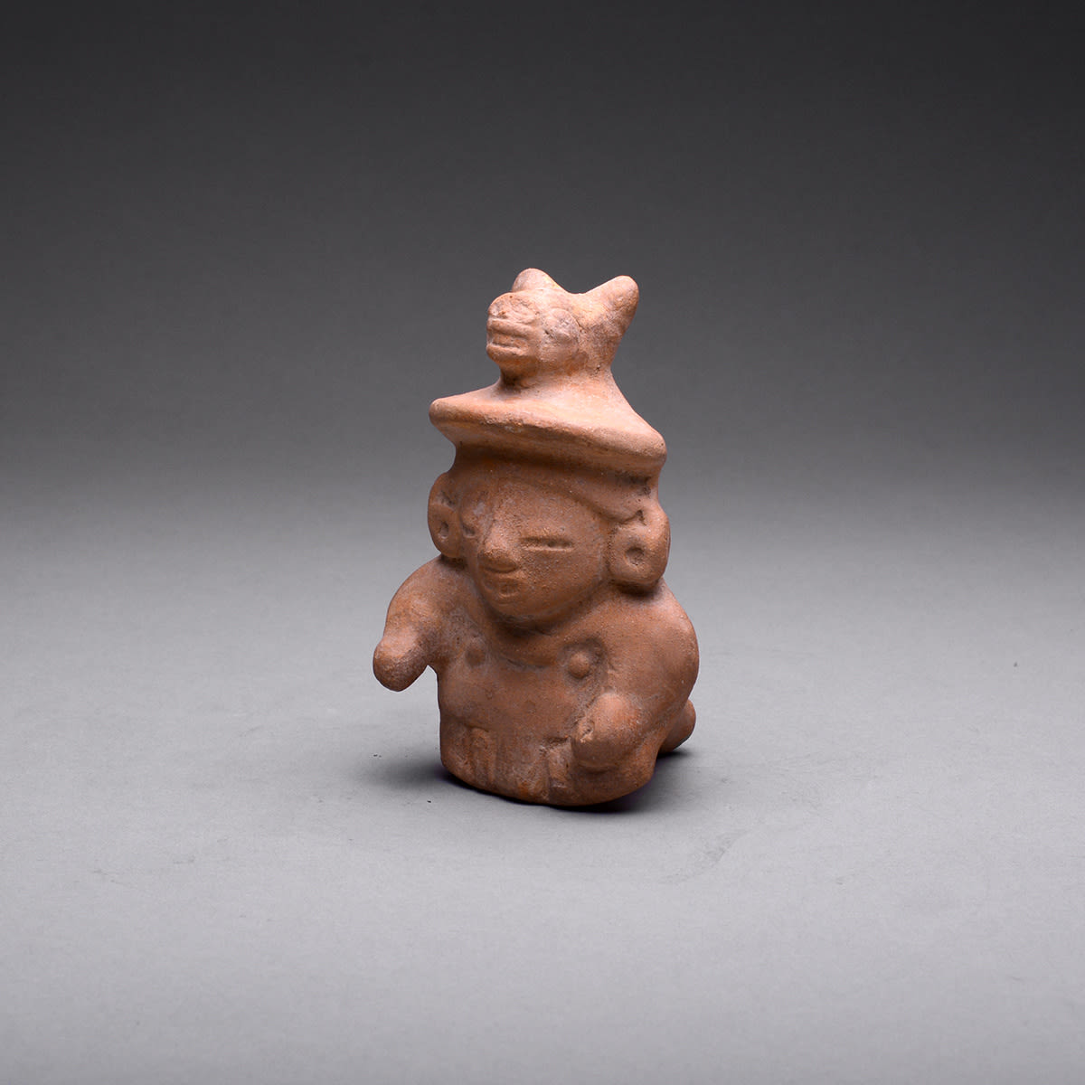 Mayan Terracotta Whistle in the Form of a Shaman, 300 CE - 900 CE