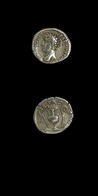 Silver Denarius of Marcus Aurelius Struck While Caesar, 139 CE - 161 CE