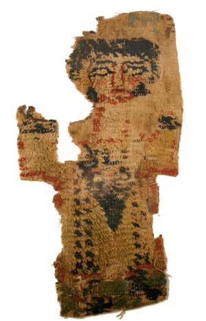 Coptic Textile Fragments from a Tunic Depicting a Saint, 400 CE - 600 CE
