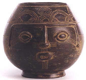 Guanacaste-Nicoya Blackware Trophy Head, 300 CE - 500 CE