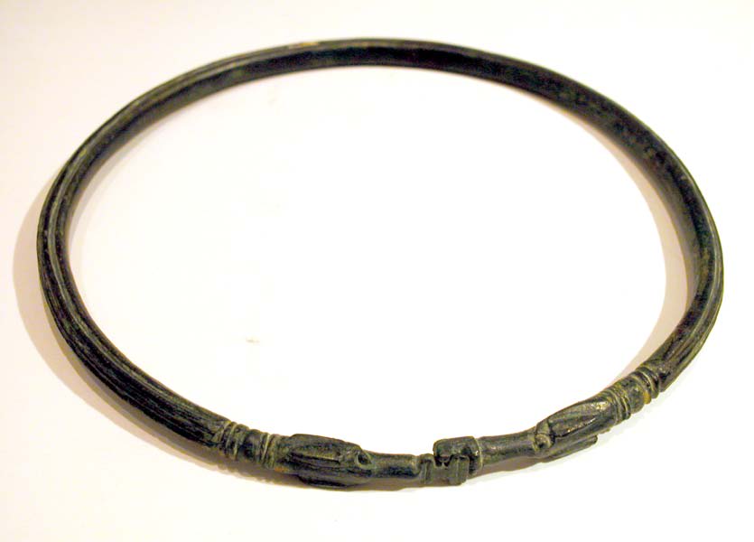Etruscan Bronze Striated Torque Necklace, 700 BCE - 600 CE