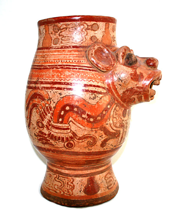 Terracotta Vessel Featuring an Animal Head, 1100 CE - 1500 CE