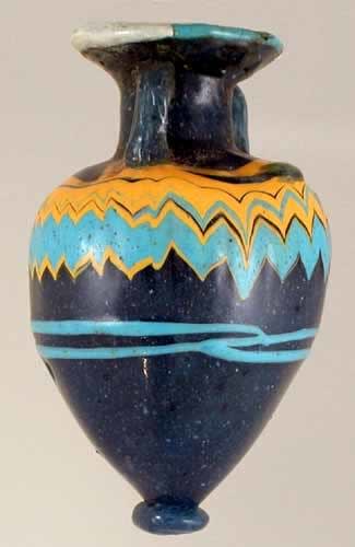 Sand-Core Formed Glass <i>Amphoriskos</i>, 6 Century BCE - 5th Century BCE