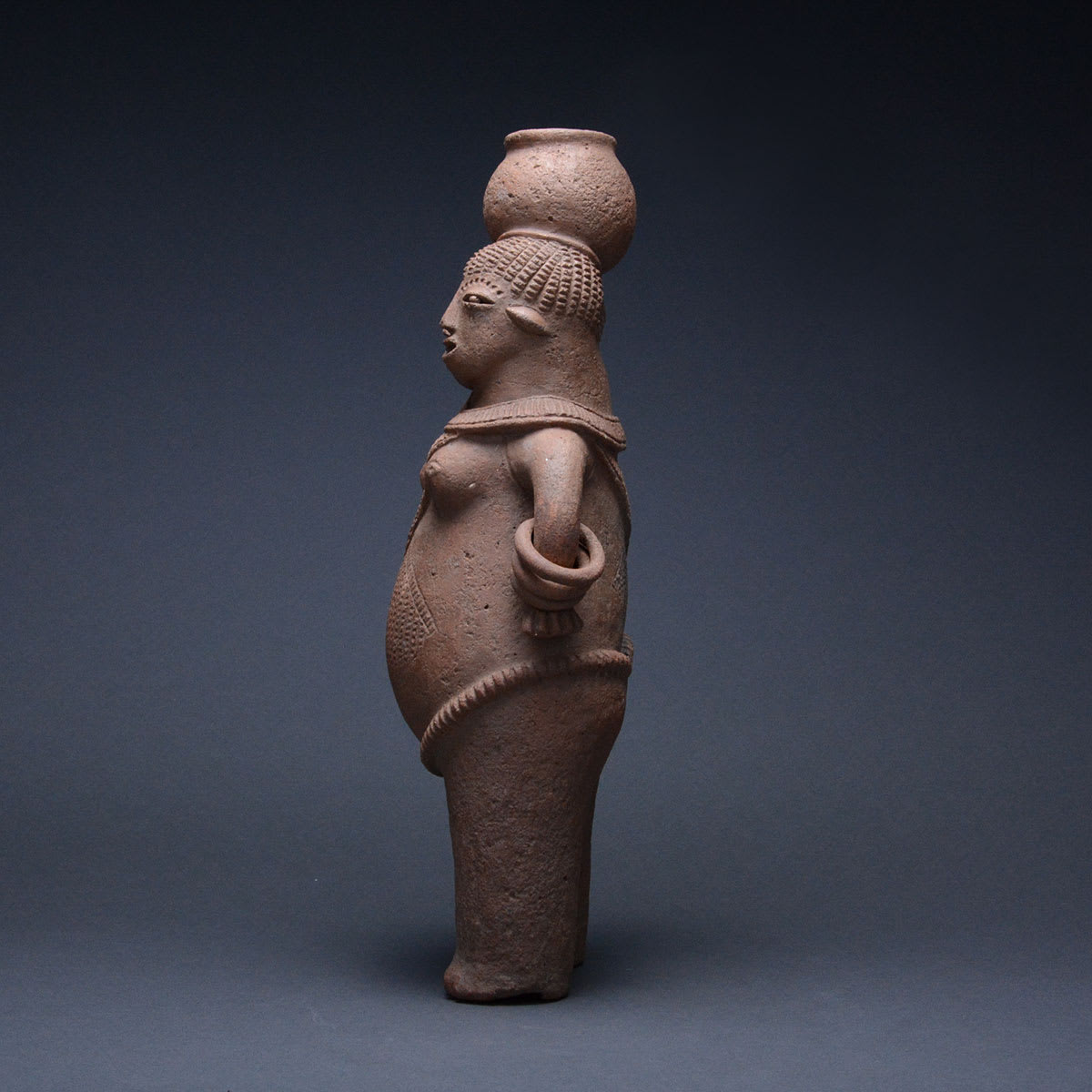 Mangbetu Terracotta Vessel in the Shape of Conjoined Twins, 19th Century CE - 20th Century CE