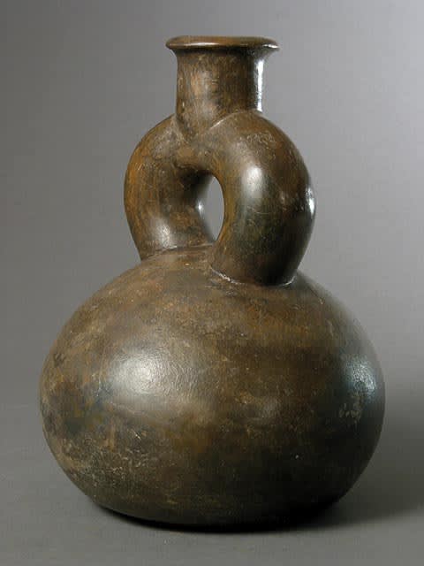 Chavin Blackware Stirrup Vessel, 1000 BCE - 500 CE