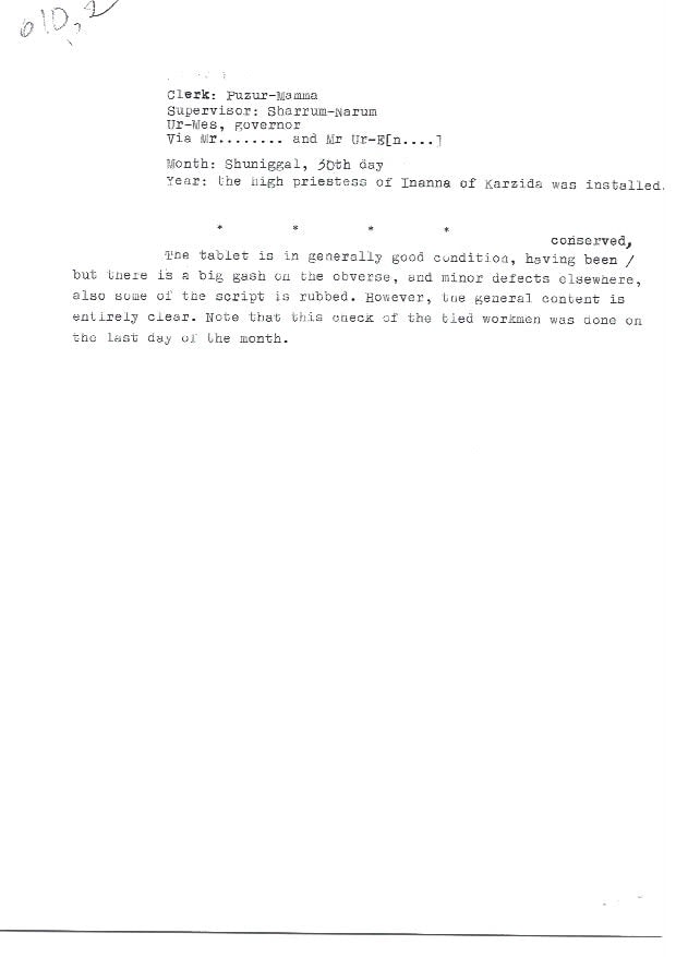 Sumerian Cuneiform Tablet, 2028 BCE