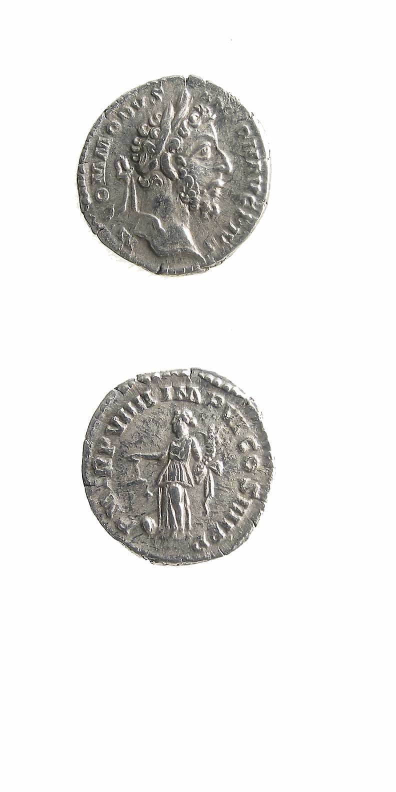 Silver Denarius of Emperor Commodus, 180 CE - 192 CE