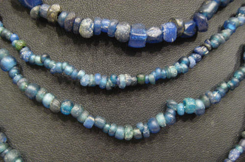 Dark Blue Glass Bead Necklace, 100 CE - 1200 CE