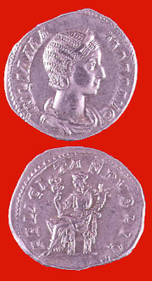 Silver Denarius of Julia Mamaea, 222 CE - 235 CE