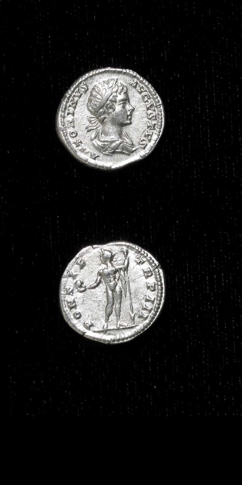 Silver Denarius of Emperor Caracalla, 199 CE - 201 CE