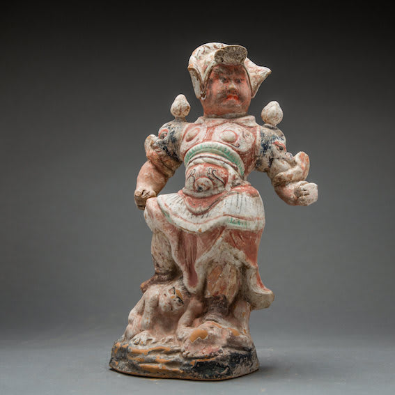 Set of Three Tang Pottery Lokapalas, 618 CE - 906 CE