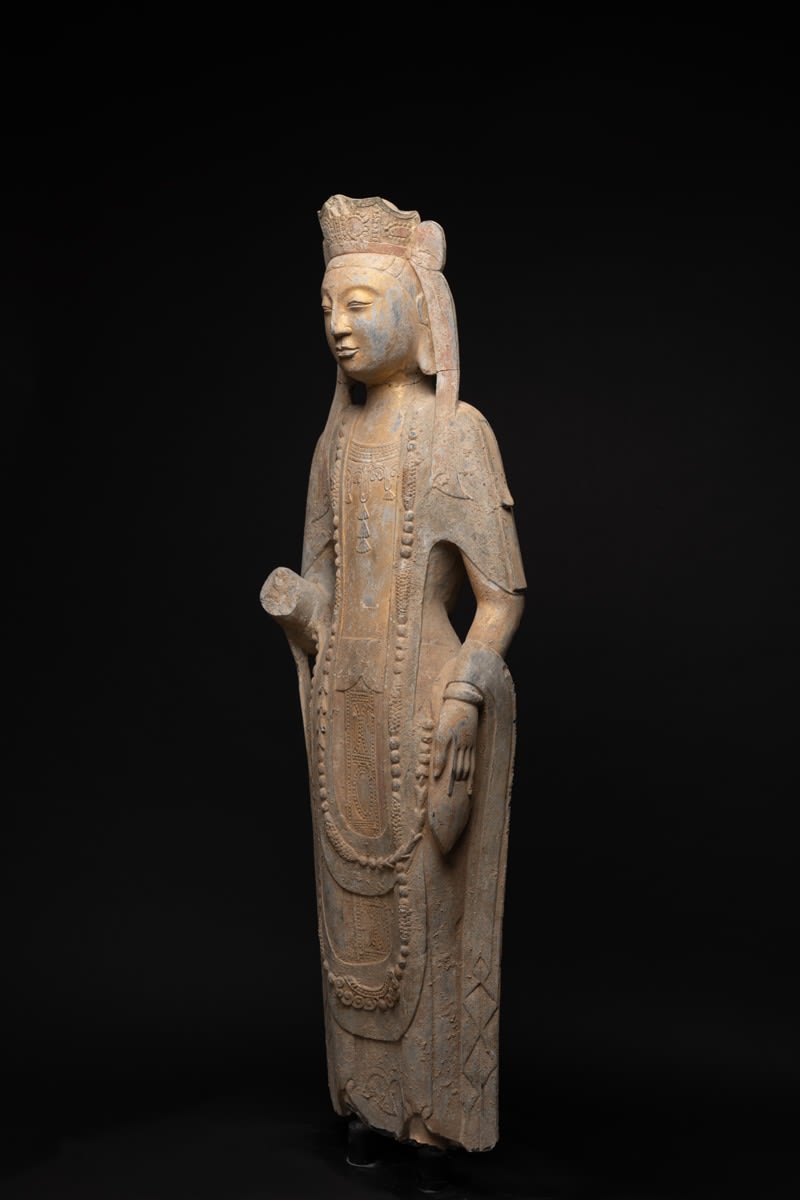 Northern Qi Stone Standing Bodhisattva, 550 CE - 577 CE