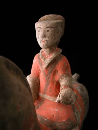 Han Polychrome Horse and Rider, 206 BCE - 220 CE
