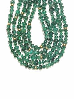 Emerald and Gold Bead Necklace