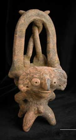 Colima Janiform Incensario, 300 BCE - 300 CE