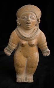 Jama Coaque Sculpture of a Standing Woman, 200 BCE - 600 CE