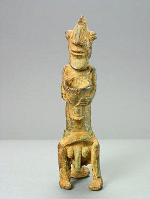 Yoruba Bronze Ogboni Sculpture of a Seated Man, 12th Century CE - 15th Century CE