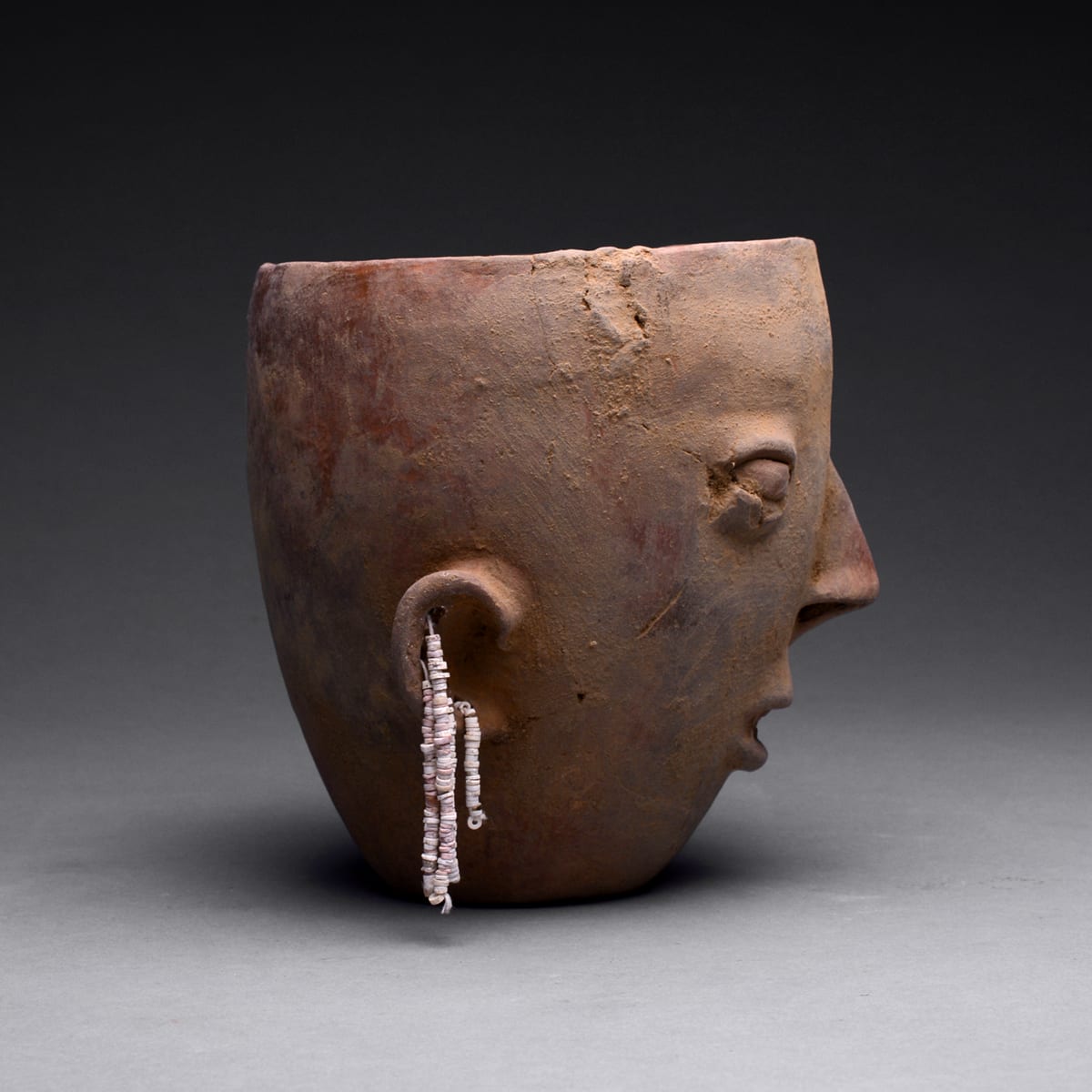 Colima Terracotta Vase in the Form of a Head, 300 BCE - 300 CE
