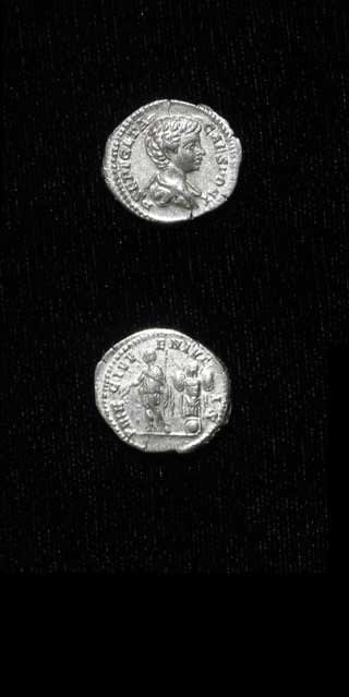 Silver Denarius of Geta Struck While Caesar, 199 CE - 202 CE