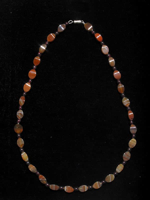 Carnelian Bead and Garnet Bead Necklace