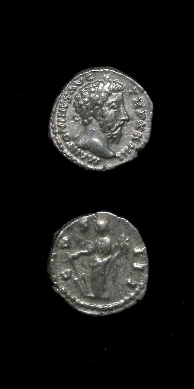 Silver Denarius of Emperor Marcus Aurelius, 161 CE - 180 CE