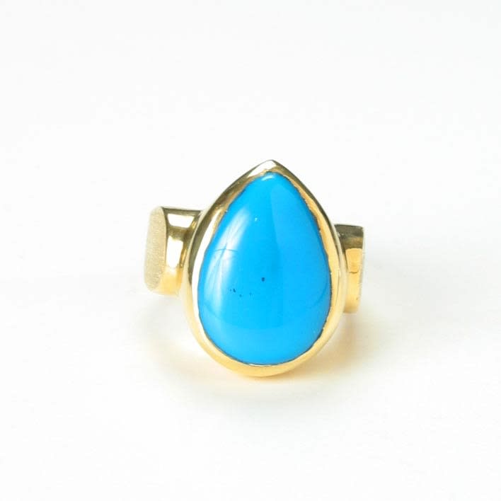 Teardrop-Shaped Turquoise Ring