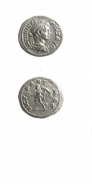 Silver Denarius of Emperor Caracalla, 200 CE - 210 CE