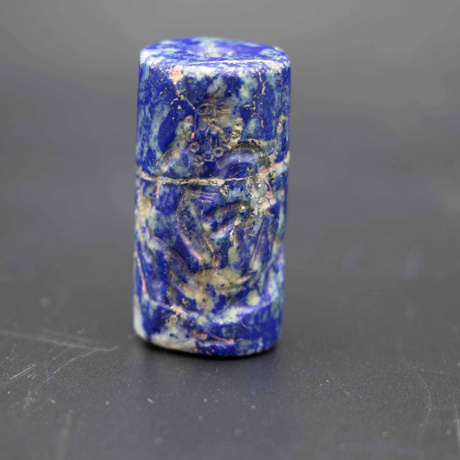 Lapis Lazuli Cylinder Seal, c. 1300 to 900 BCE